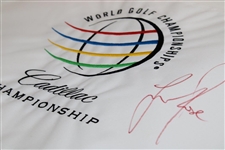 Justin Rose Signed 2012 WGC at Blue Monster Doral Embroidered Flag JSA ALOA