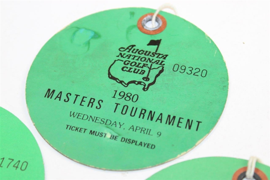 Three (3) 1980 (Wed) & 1983 (Tues.) Masters Tournament Tickets