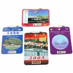 1998, 1999, 2000 & 2003 Masters Tournament SERIES Badges - O'Meara, Olazabal, Singh & Weir