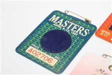 1992, 1993, 1994 & 1996 Masters Tournament SERIES Badges - Couples, Langer, Olazabal & Faldo