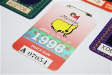 1992, 1993, 1994 & 1996 Masters Tournament SERIES Badges - Couples, Langer, Olazabal & Faldo