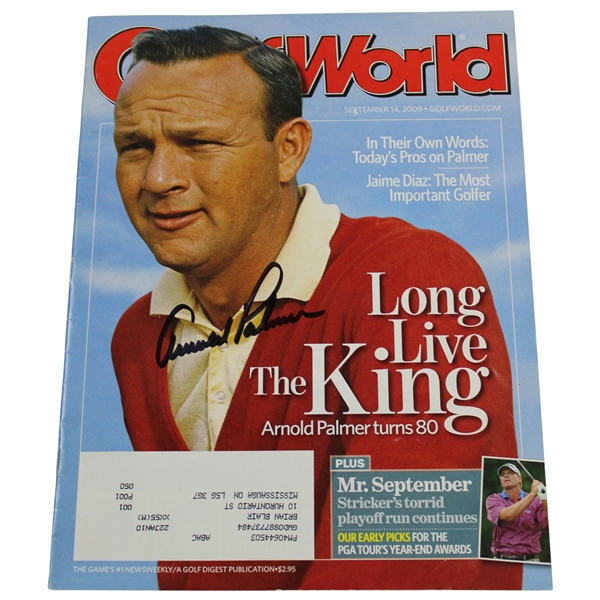 Arnold Palmer Signed 2009 Golf World Magazine - September JSA ALOA