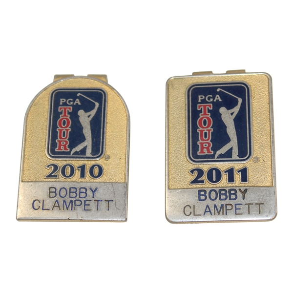 Bobby Clampetts Personal 2010 & 2011 PGA Tour Member Money Clip/Badges