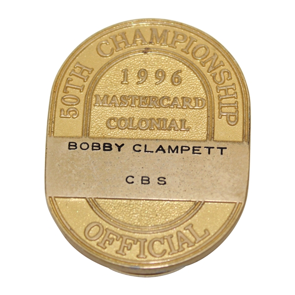 Bobby Clampetts 1996 Mastercard Colonial Championship CBS Official Clip/Badge