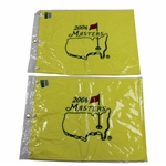 Two (2) 2006 Masters Tournament Embroidered Flags - Phil Mickelson Winner