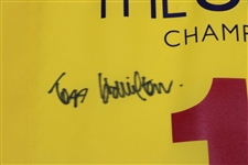 Todd Hamilton Signed 2004 OPEN at Royal Troon Flag with Signed RBS Note JSA ALOA