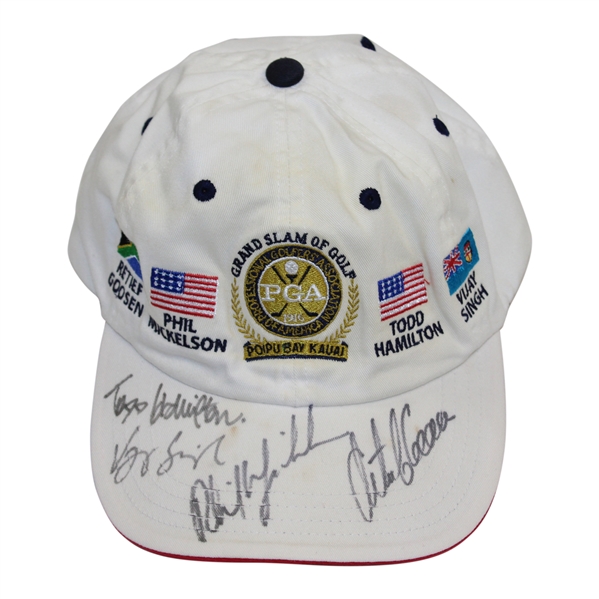 Mickelson, Goosen, Singh & Hamilton Signed 2004 Grand Slam of Golf Hat - Clampett Collection JSA ALOA