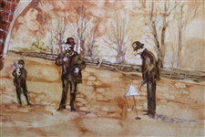 Original Painting of St Andrews Golf Club Founder John Reid by Artist Ray Caram