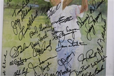 Multi-Signed 1992 Liberty Mutual Legends of Golf Poster - Framed JSA ALOA