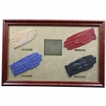 Nicklaus, Casper, Jacklin & Stockton Signed Golf Gloves Display 1970 Major Champs - Framed JSA ALOA