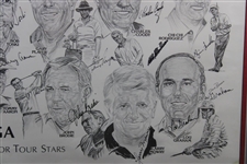 Multi-Signed PGA Senior Tour Stars Print - Palmer Player ++ JSA ALOA