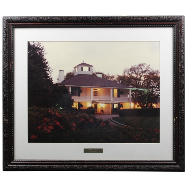 Augusta National Golf Club Clubhouse with Lights on Photo - Framed