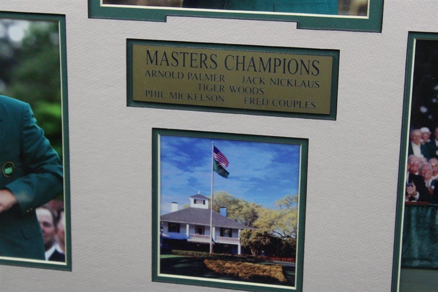 Tiger, Palmer, Nicklaus, Couples & Mickelson Masters Champs in Jackets Display - Framed