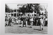 Bobby Jones Masters Tee Shot with Onlookers Sarazen, Hagen & Armour Photo - Framed