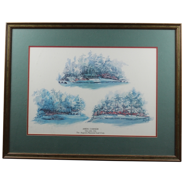 The Augusta National Golf Club Amen Corner 11th, 12th, & 13th Print - Framed