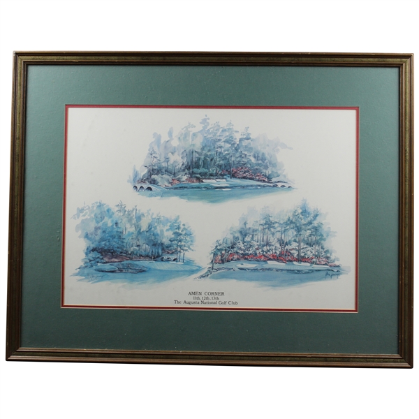 The Augusta National Golf Club 'Amen Corner 11th, 12th, & 13th' Print - Framed