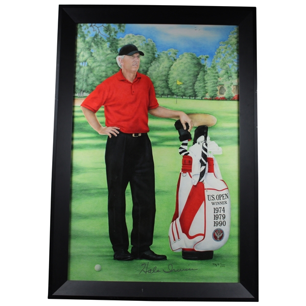 Hale Irwin Signed Major Wins Golf Bags Kathy Crosse Print - Framed JSA ALOA