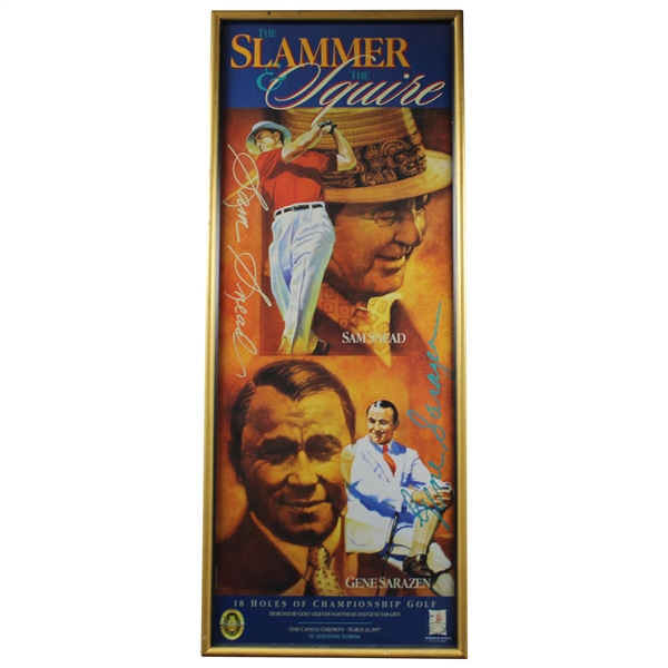 1997 The Slammer & The Squire World Golf Village Time Capsule Ceremony Poster - Framed