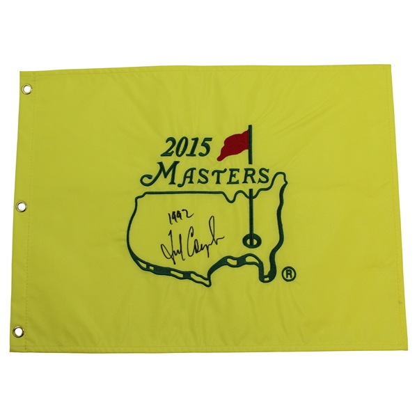 Fred Couples Signed 2015 Masters Embroidered Flag with 1992 JSA ALOA