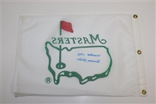 Herman Keiser Signed Early 1990's White Masters Flag with 'Masters 1946' JSA ALOA
