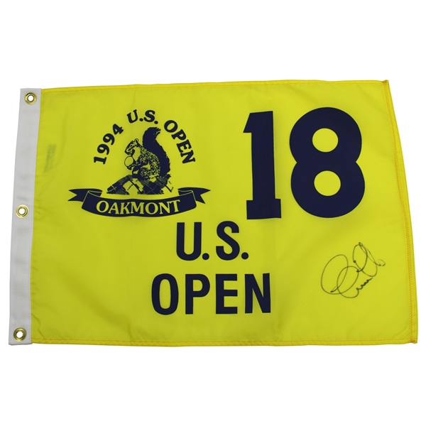 Ernie Els Signed 1994 US Open at Oakmont Yellow Screen Flag JSA ALOA