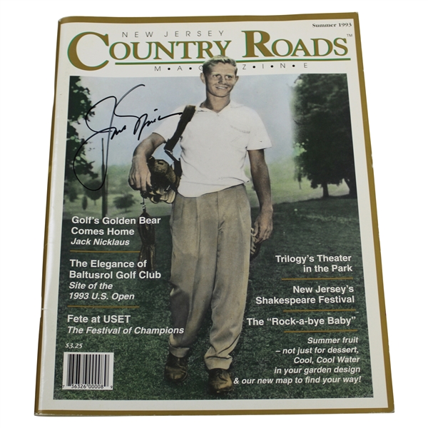 Jack Nicklaus Signed 1993 New Jersey Country Roads Magazine JSA ALOA