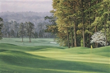Bobby Clampett's 1999 Masters Gift - Linda Hartough Signed Ltd Ed #8 Hole Yellow Jasmine Canvas
