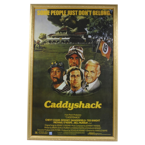 Chevy Chase Signed Caddyshack Movie Poster - Bobby Clampett Collection - Framed JSA ALOA