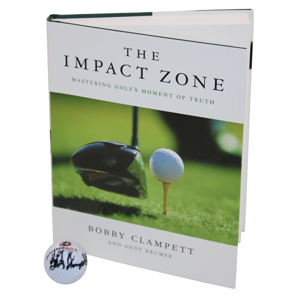 Bobby Clampett Signed Impact Zone Golf Ball & 'The Impact Zone' Book JSA ALOA