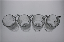 Four (4) Augusta National Golf Club 'Clubhouse' Glass Pedestal Coffee Mugs