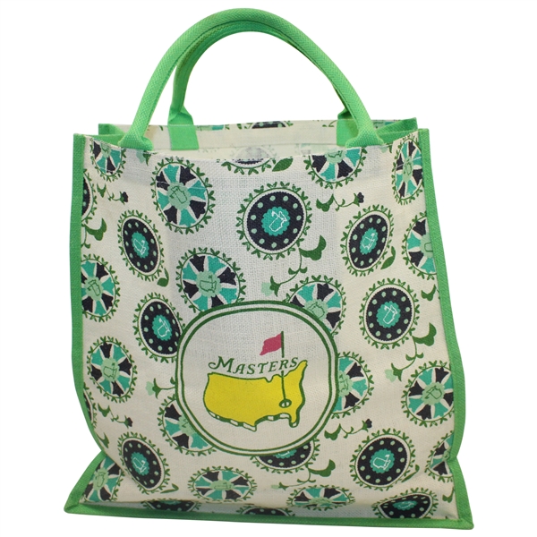 Masters Tournament Geometric Floral Logo Jute Bag