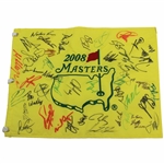 Six (6) Champs Signed 2008 Masters Tournament Embroidered Flag with Field JSA ALOA