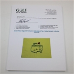 Arnold Palmer Signed 2016 Masters Embroidered Flag - Bobby Clampett Collection JSA ALOA