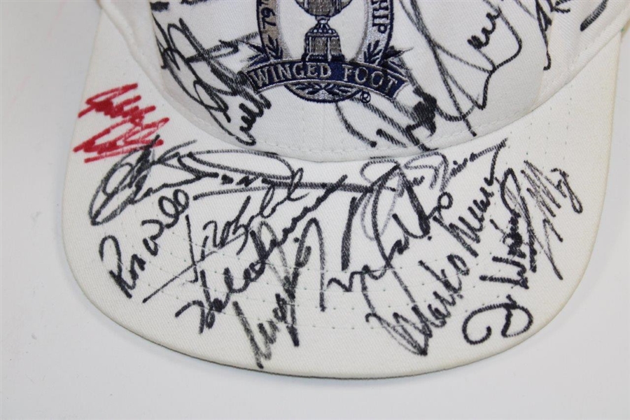 Tiger Woods & others Multi-Signed 1997 PGA Championship at Winged Foot Hat JSA ALOA