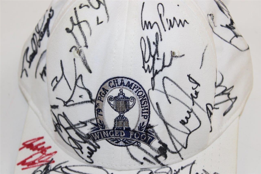 Tiger Woods & others Multi-Signed 1997 PGA Championship at Winged Foot Hat JSA ALOA