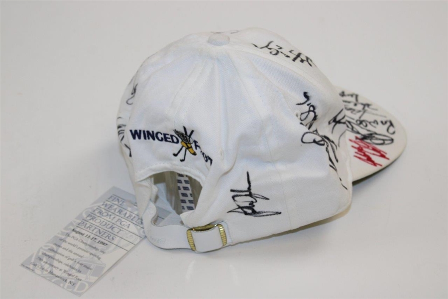 Tiger Woods & others Multi-Signed 1997 PGA Championship at Winged Foot Hat JSA ALOA