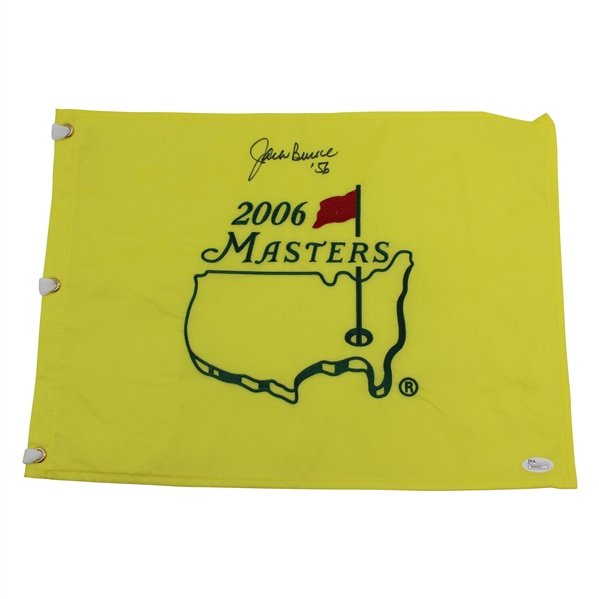 Jack Burke Signed 2006 Masters Tournament Embroidered Flag with 56 JSA #P94957