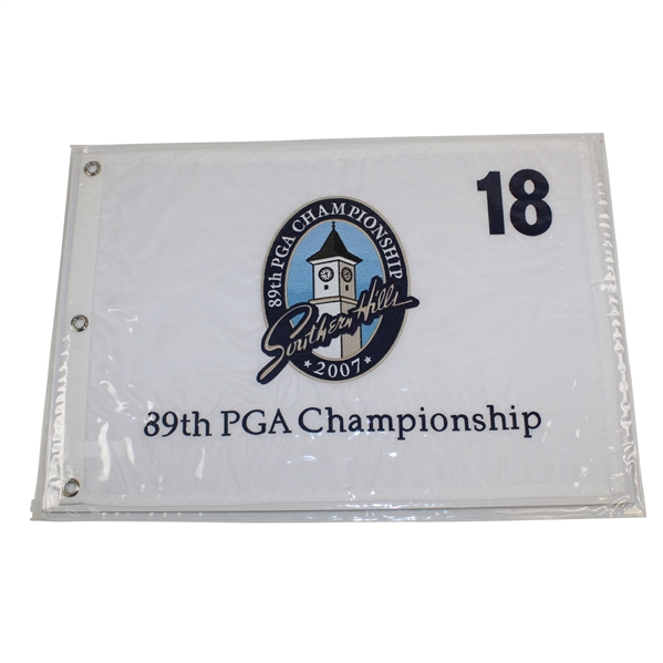 2007 PGA Championship at Southern Hills Embroidered White Flag - Tiger Woods Winner