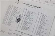 Aaron (x2), Stadler (x2), & Els Signed Four Masters 2000 Pairing Sheets JSA ALOA