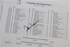 Aaron (x2), Stadler (x2), & Els Signed Four Masters 2000 Pairing Sheets JSA ALOA