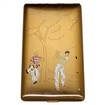 Vintage Pre-Swing Golfer with Caddy Elgin Cigarette Case