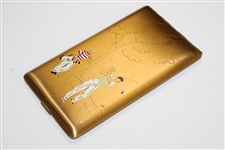 Vintage Pre-Swing Golfer with Caddy Elgin Cigarette Case
