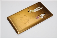 Vintage Pre-Swing Golfer with Caddy Elgin Cigarette Case
