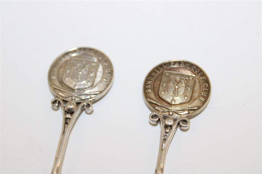 Pair of Post Sandwell Park Golf Club Themed Silver Spoons - Made in England