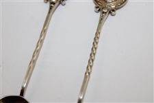 Pair of Post Sandwell Park Golf Club Themed Silver Spoons - Made in England