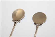 Pair of Post Sandwell Park Golf Club Themed Silver Spoons - Made in England