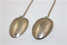 Pair of Post Sandwell Park Golf Club Themed Silver Spoons - Made in England
