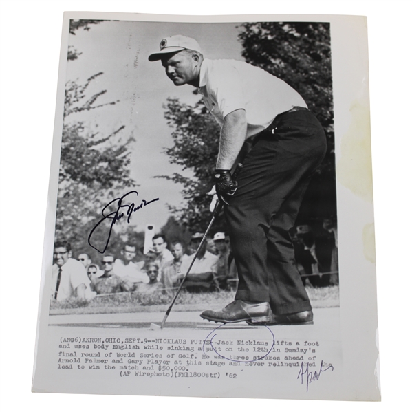 Jack Nicklaus Signed 1962 World Series of Golf Photo JSA ALOA