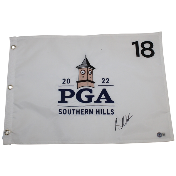 Brooks Koepka Signed 2022 PGA Championship Embroidered Flag Beckett #BF13434