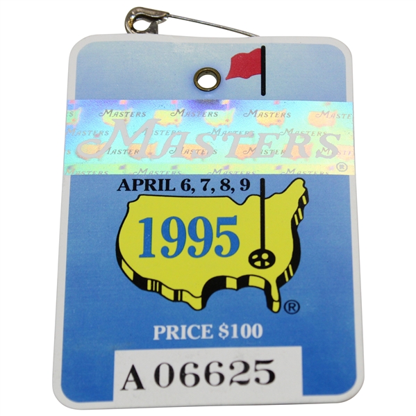 1995 Masters Tournament SERIES Badge #A06625 - Crenshaw Winner & Tigers Masters Debut